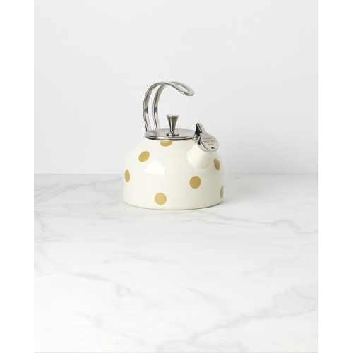 Kate Spade New York Deco Dot 2.5 qt. Enamelware Whistling Stovetop